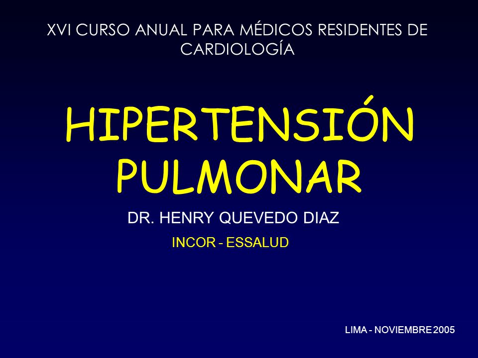 Presentación de ppt hipertensión pulmonar 2020